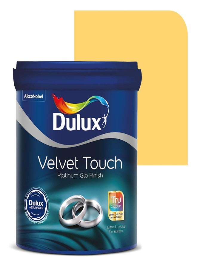 ديولكس دهان دولوكس بلاتينيوم غلو سوبر بريميوم الداخلي للجدران مع ضمان 6 سنوات | لمسة نهائية مطفية غنية | مقاوم للأوساخ والغبار | ألوان ناعمة، أصفر (1 لتر، أصفر وردي) - Image 1